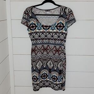 WET SEAL large Aztec-like mini dress VINTAGE Y2k 90s